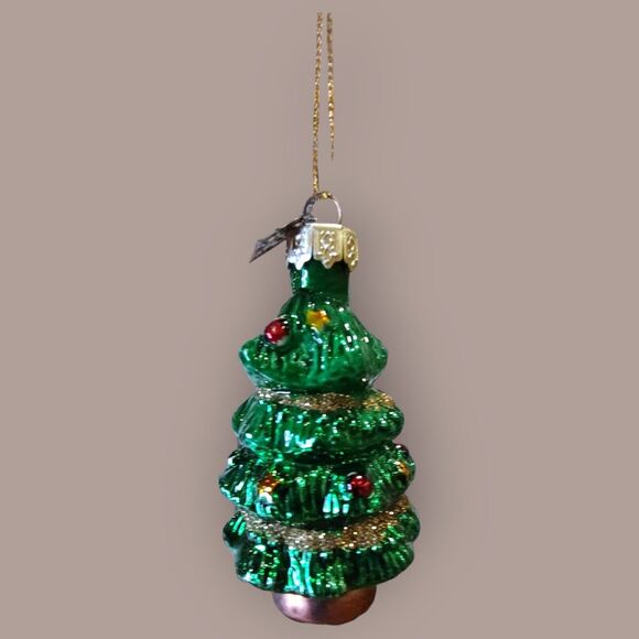 3" Tall Christmas Tree Ornament Hand Blown Glass Thomas Pacconi Classics 2002 - Picture 5 of 7